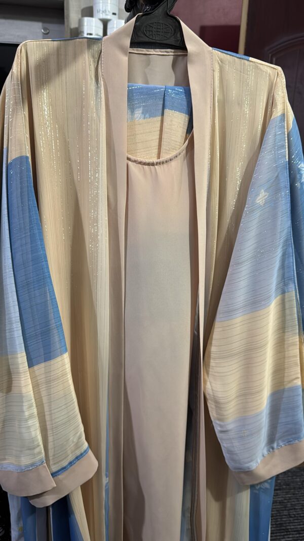 2-Piece Printed Gown Abaya - Image 4