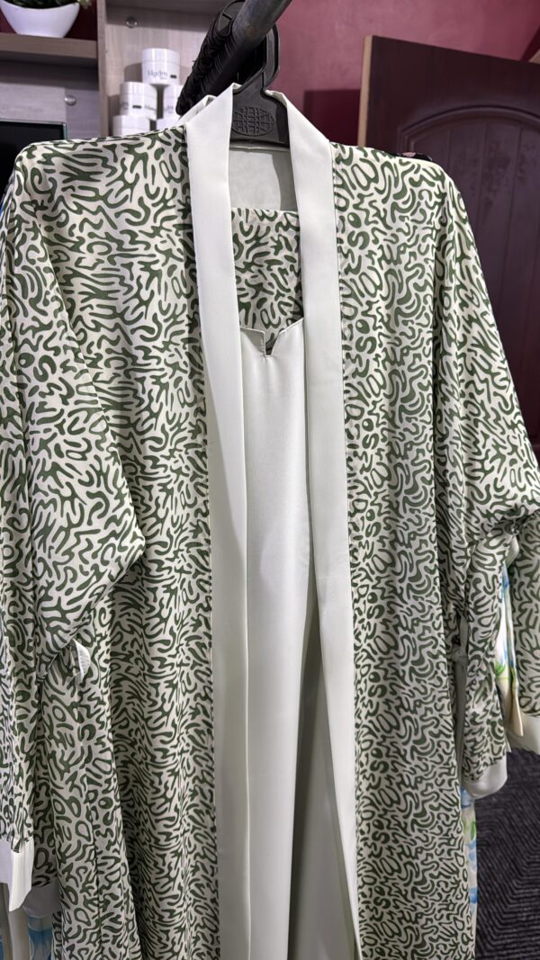 Layered Printed Coat Abaya Set