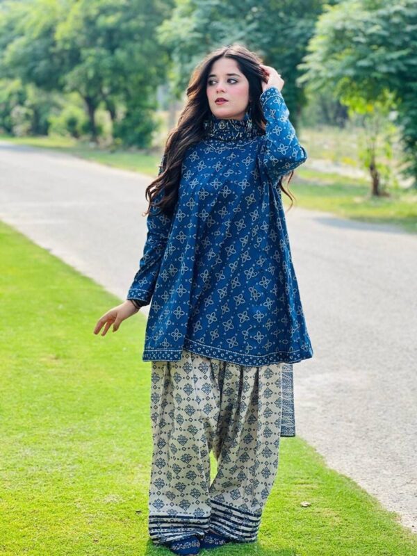 BERRY🫐 3PC SUIT WITH FARSI SALWAR - Image 7